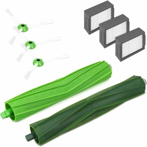 Kit D'Accessoires Pour Aspirateur Robot Irobot I7 E5 E6 (1 Paire De Brosses Principales + 3 Filtres + 3 Brosses Latérales)-aquaforge
