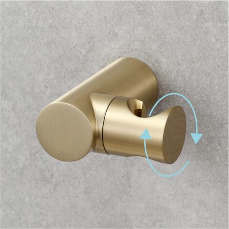 Support De Pommeau De Douche, Support De Douchette Réglable En Laiton, Support Mural Rond Pour Barre De Douche, Fixation Par Perçage, Finition Or Brossé
