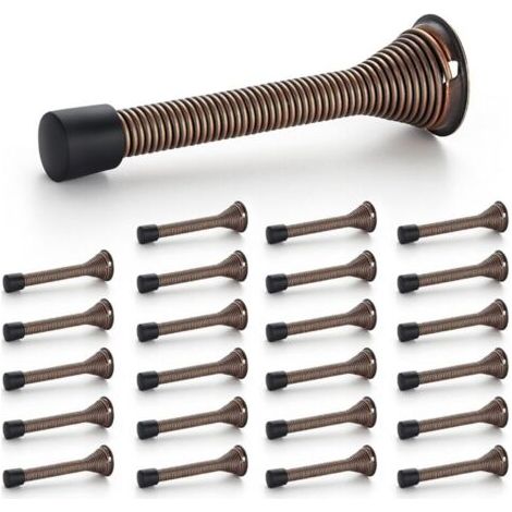 Butées De Porte, Lot De 24,bronze, À Ressort, Avec Butée En Caoutchouc, Pour Le Bas De La Porte