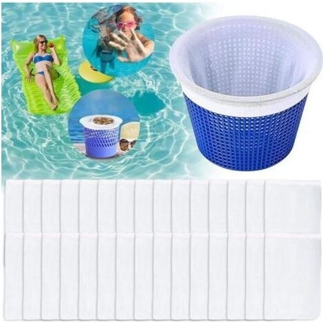 30 Pièces Chaussettes Skimmer Reutilisable Filtres En Tissu De Nylon Élastique Pour Peuvent Emprisonner Pollen Feuilles Cheveux