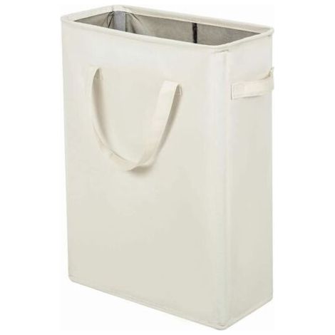 Panier À Linge Blanc Cassé 15822 Pouces 1 Panier À Linge Étroit Avec Poignée Panier À Linge Sale Pliable Buanderie