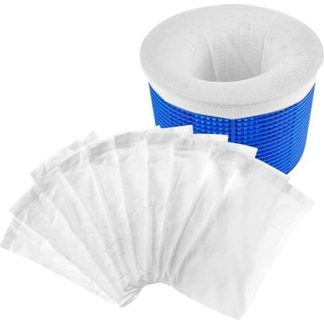 Lot De 10 Chaussettes D'Écumage De Piscine, Réutilisables, Filtres D'Écumage De Piscine, Préfiltre D'Écumage En Nylon Élastique, Chaussettes D'Écumage De Piscine (blanc)