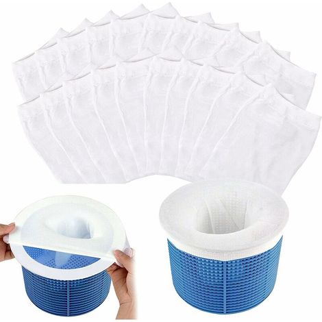 Chaussettes D'Écumoire De Piscine, 20 Pièces Chaussettes D'Écumoire De Piscine, Pré-filtre D'Écumoire, Panier D'Écumoire, Pré-filtre De Piscine En Nylon Élastique Pouvant Piéger Le Pollen, Ho