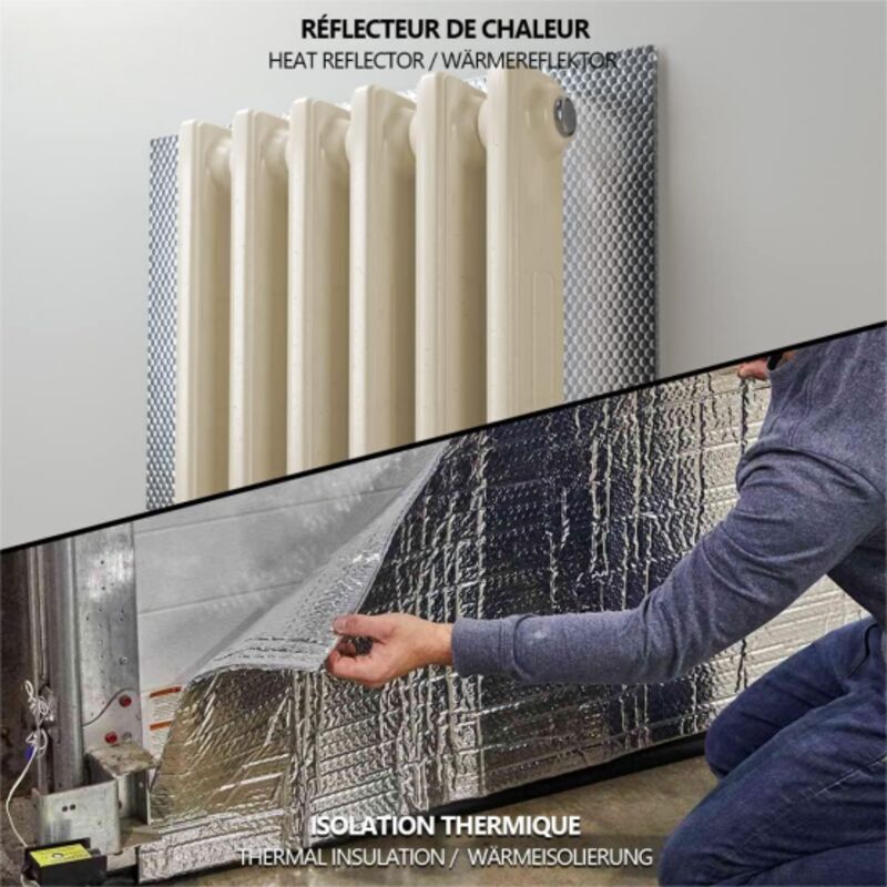 3 Mm Dicke, Atmungsaktive, Doppelseitige Aluminiumfolien-wärmedämmplatte Mit Wärmereflektierender Wirkung Für Heizkörper, Fenster Und Fahrzeugisolierung, 0,4 × 5 M