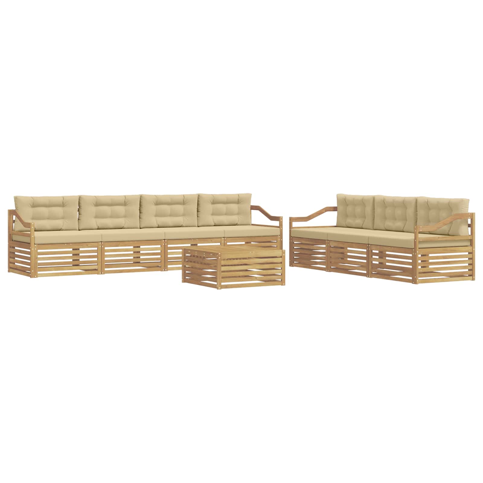 Outdoor-sofagarnitur 8 Stk. Weiß Und Beige 79 X 79 X 37 Cm Vidaxl