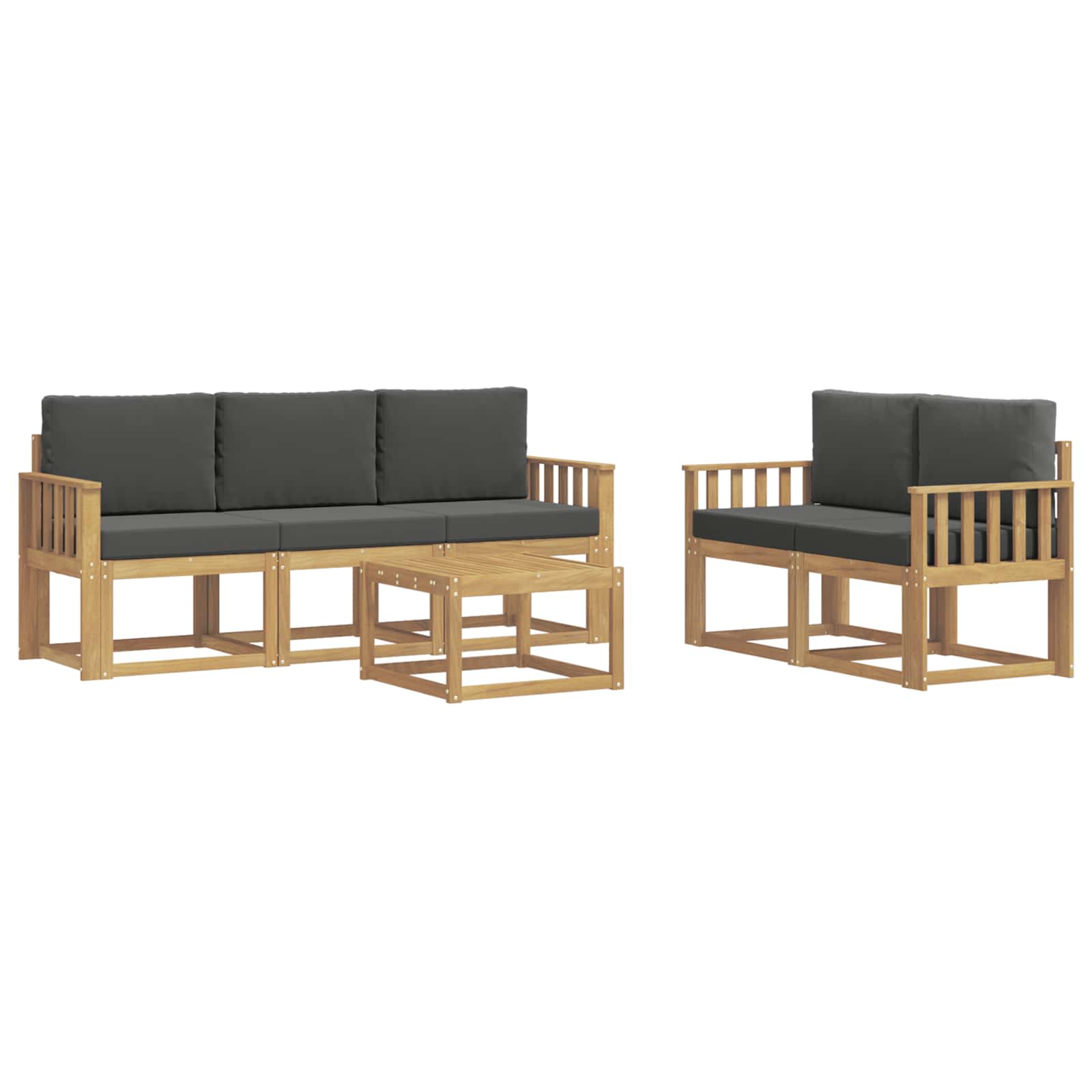 Outdoor-sofagarnitur 6 Stk. Weiß Und Anthrazit 59 X 59 X 37 Cm Vidaxl