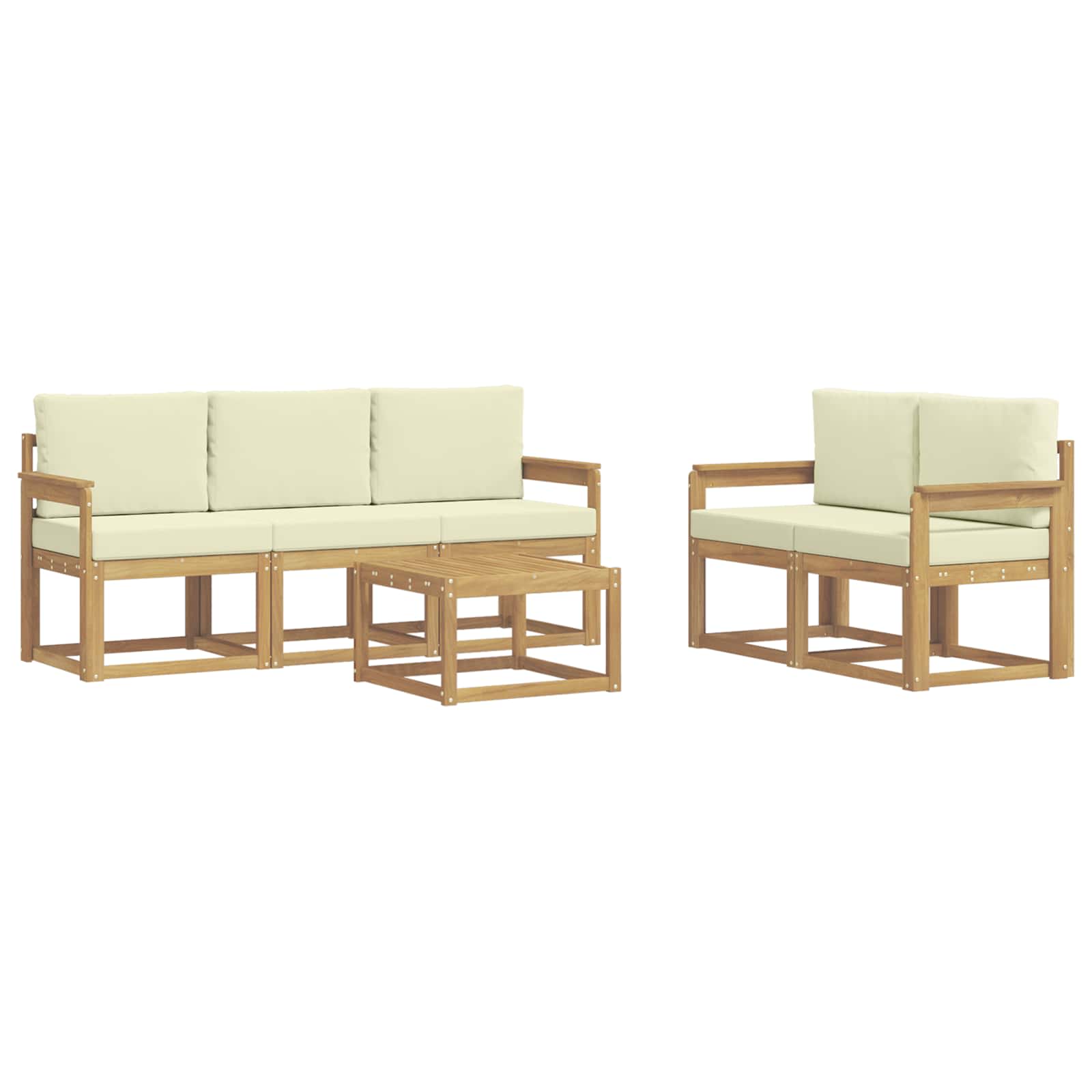 Outdoor-sofagarnitur 6 Stk. Weiß Und Creme 59 X 59 X 37 Cm Vidaxl