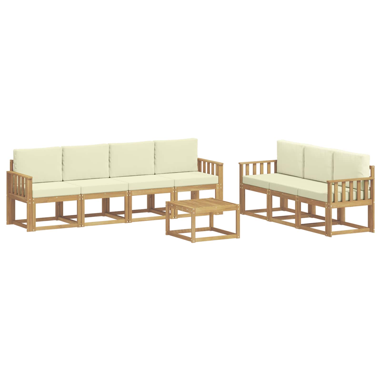 Outdoor-sofagarnitur 7 Stk. White And Cream 59 X 59 X 37 Cm Vidaxl