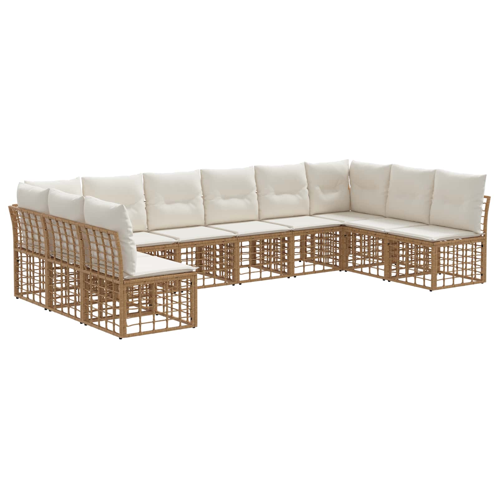 Outdoor-sofagarnitur 10-sitzer Natur Polyester Vidaxl