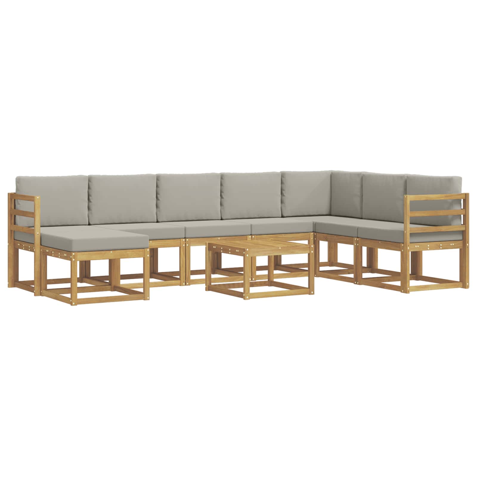 Outdoor-sofagarnitur 9 Stk. Weiß Und Hellgrau 59 X 59 X 37 Cm Vidaxl