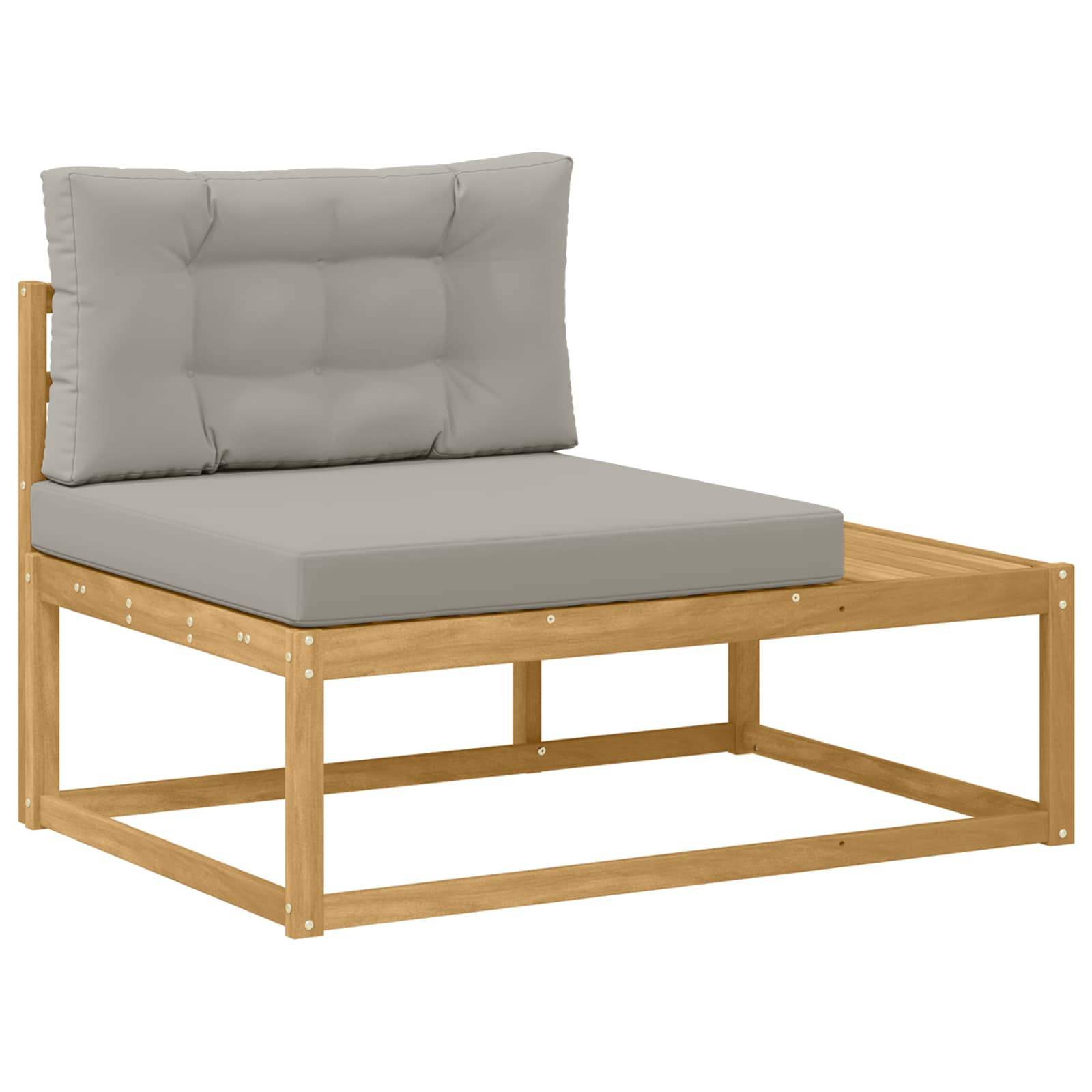 Outdoor End Sofa Polyester Whitewash Und Hellgrau Vidaxl