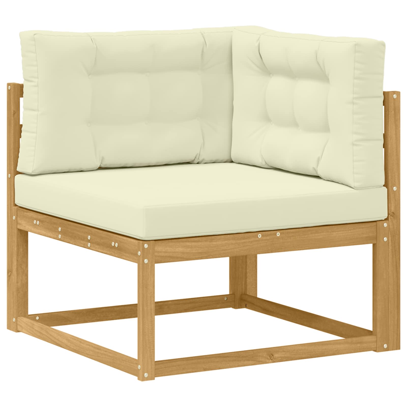 Outdoor Ecksofa Polyester Whitewash Und Creme 83 X 83 X 73 Cm Vidaxl