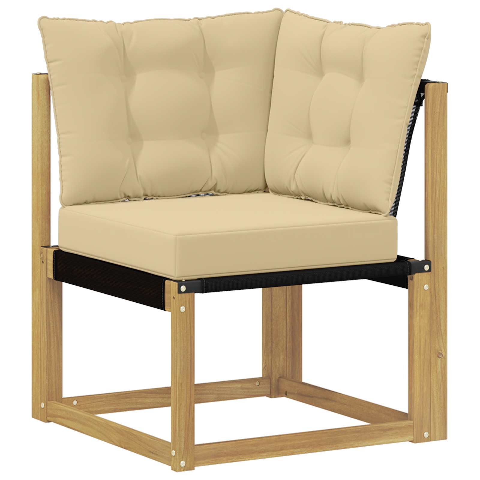Outdoor Ecksofa Massivholz Akazie Und Textilene Stoff Vidaxl