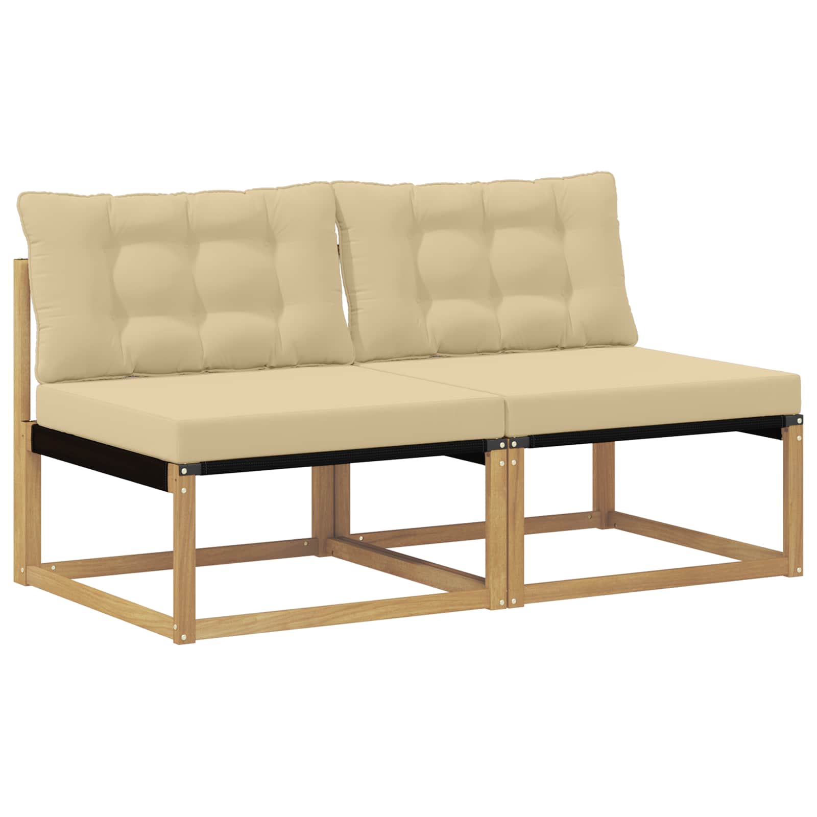 Outdoor Mittelsofa 2-sitzer Massivholz Akazie Vidaxl