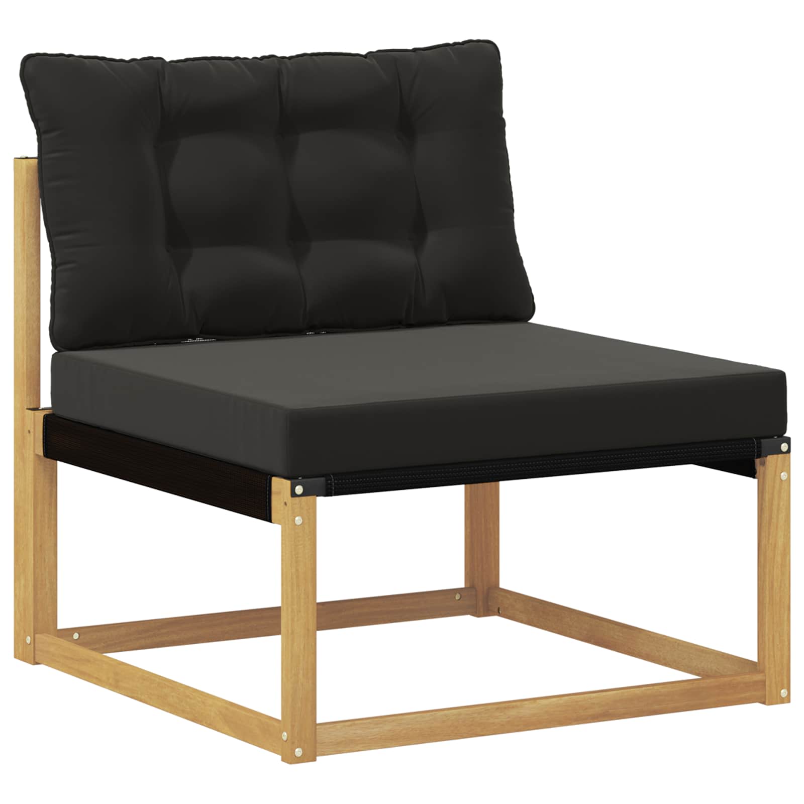 Outdoor Mittelsofa Stahl Weiß Gewaschen Und Schwarz Vidaxl