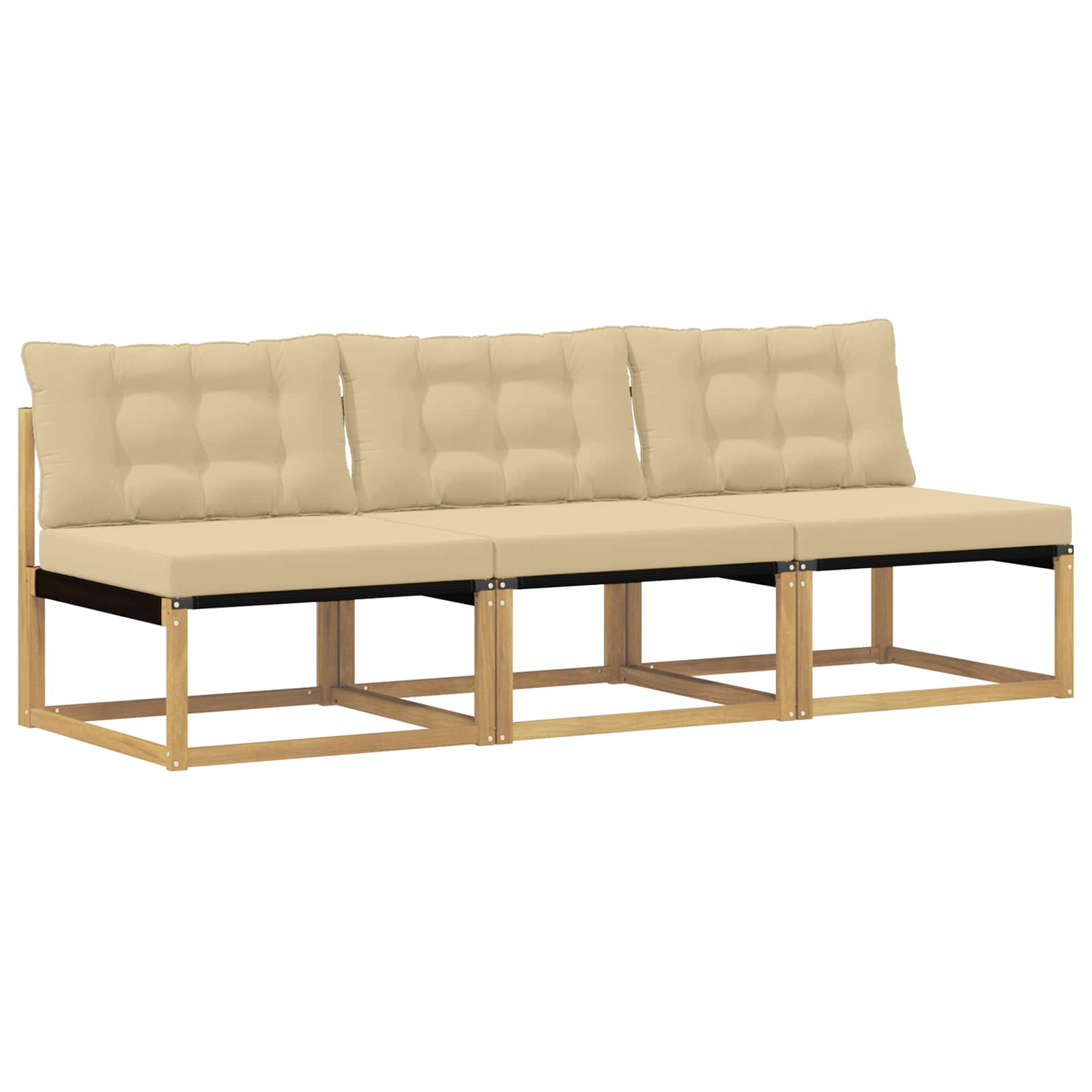 Outdoor Mittelsofa 3-sitzer Massivholz Akazie Vidaxl