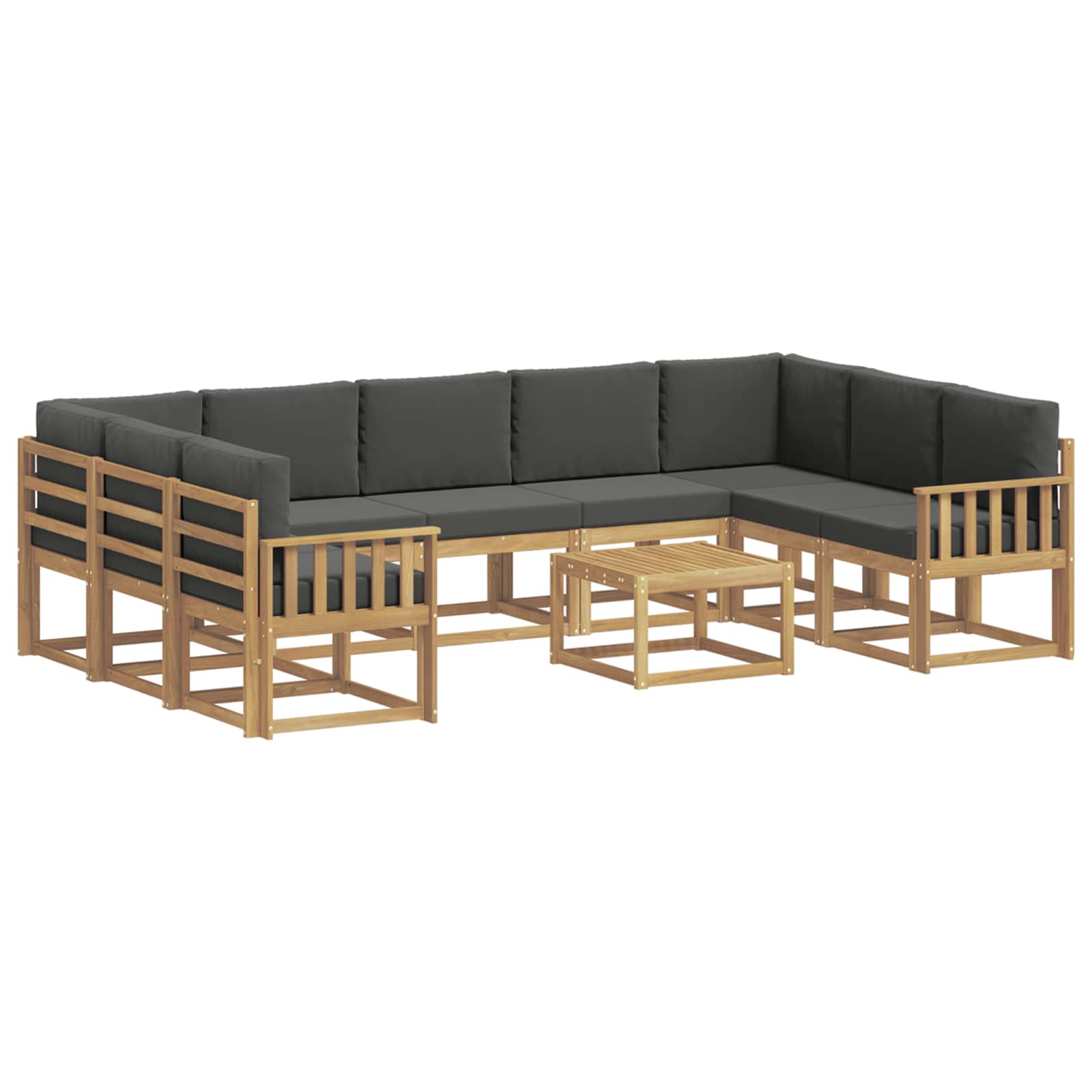 Outdoor-sofagarnitur 10 Stk. Weiß Und Anthrazit 59 X 59 X 37 Cm Vidaxl