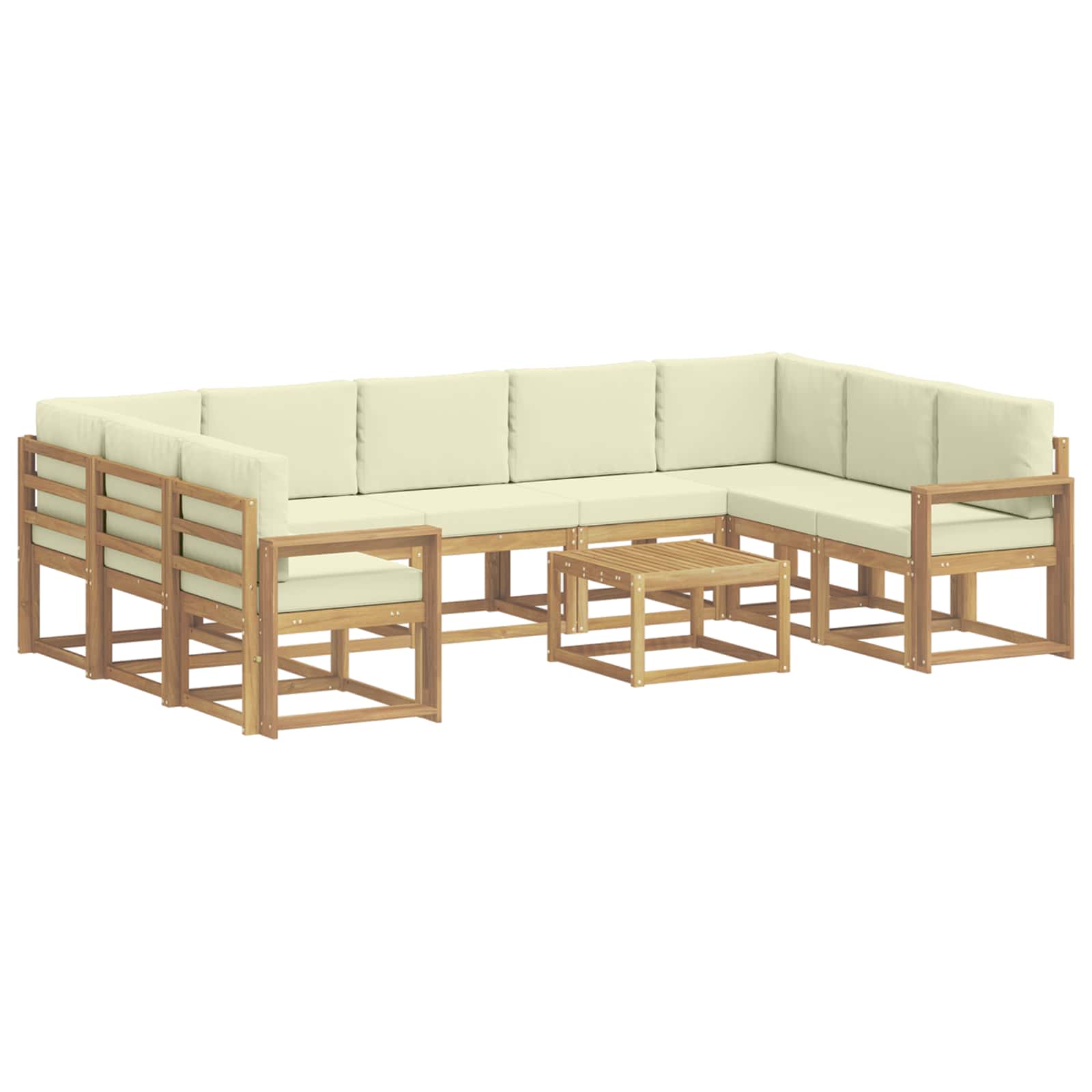 Outdoor-sofagarnitur 10 Stk. Weiß Und Creme 59 X 59 X 37 Cm Vidaxl