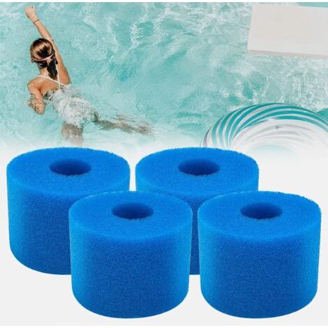 Lot De 4 Filtres En Mousse Pour Piscine Intex Type S1 - Filtres En Mousse Pour Spas Et Piscines - Réutilisables Et Lavables - Éponge Filtrante Type S1 (4 Pièces)
