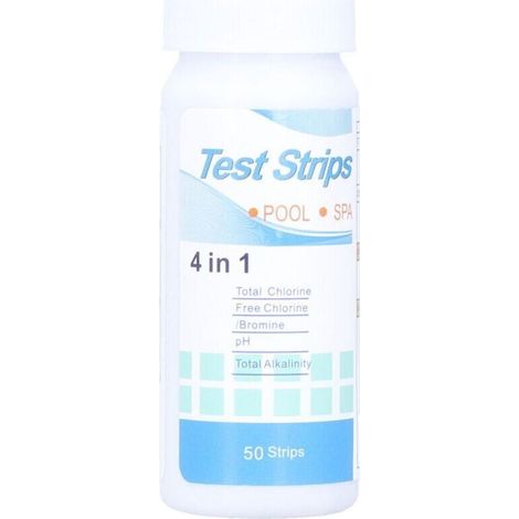 Ulisem 4 En 1 Testeur Pour Eau De Piscine Et Spa, 50 Bandelettes Test Piscine, Bandelette Piscine, Test Piscine Chlore