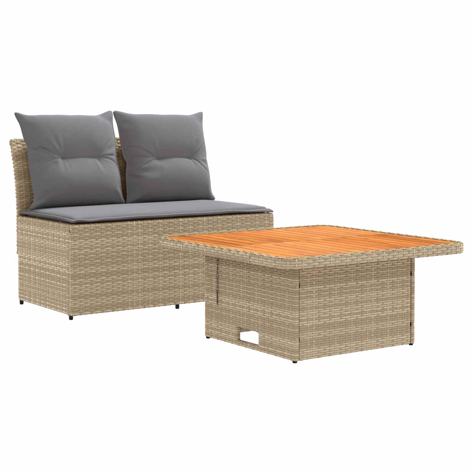 Maison Exclusive - Garten Mittel Sofa Mit Hochklapptisch 2 Stk. 2