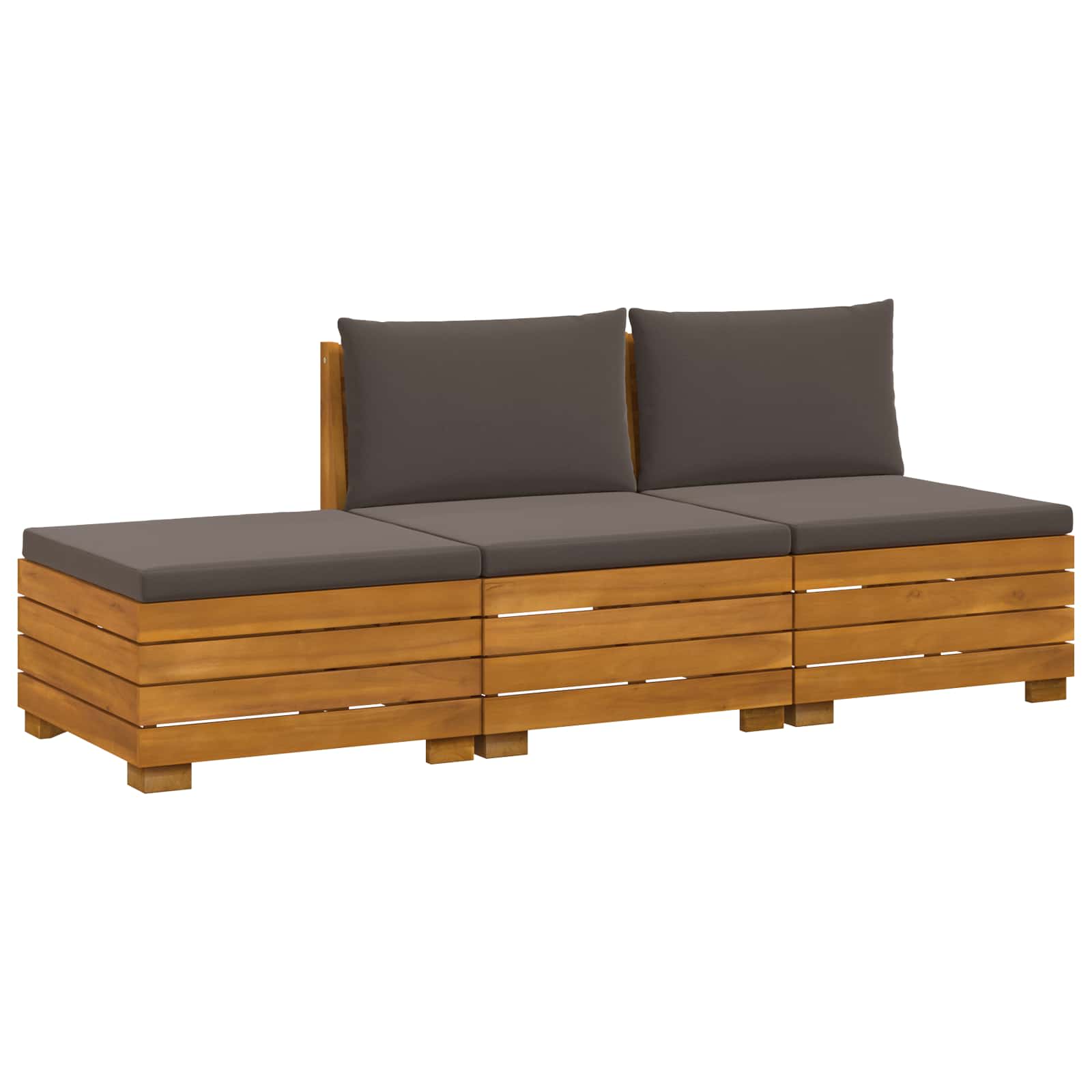 Maison Exclusive - Outdoor-sofagarnitur 3 Stk. 3-sitzer Massivhol