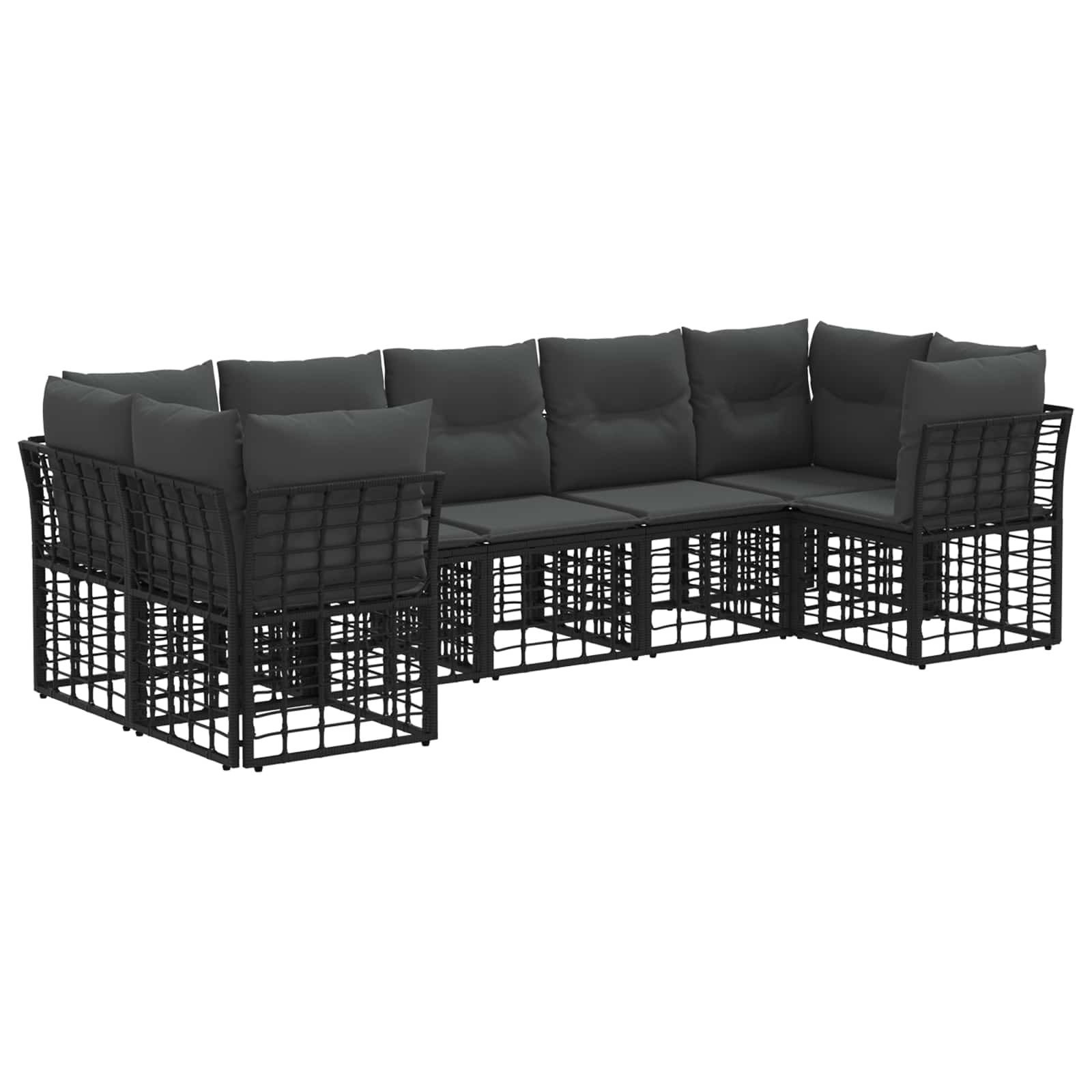 Maison Exclusive - Outdoor-sofagarnitur 7 Stk. 7-sitzer Schwarz U