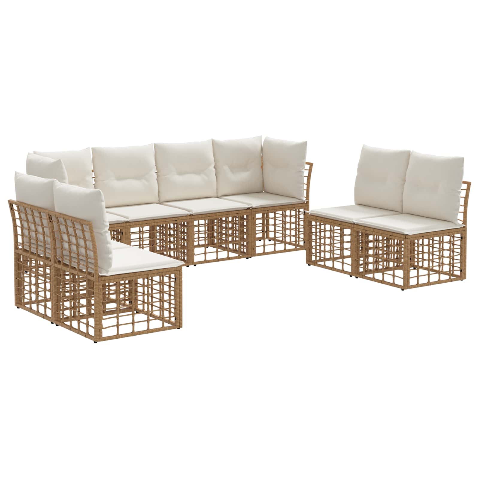 Maison Exclusive - Outdoor-sofagarnitur 8-sitzer Natur Polyester