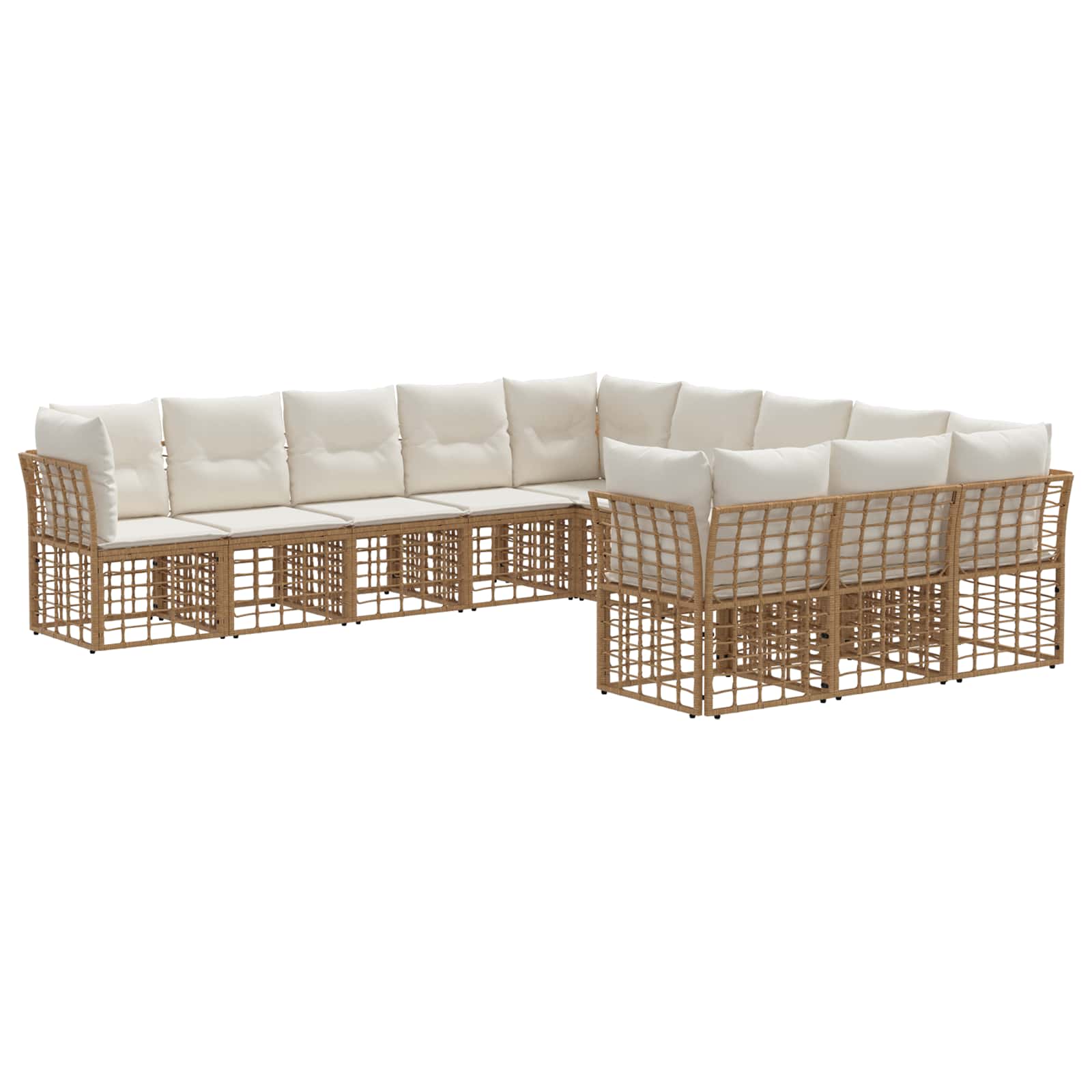 Maison Exclusive - Outdoor-sofagarnitur 11 Stk. 11-sitzer Natur U