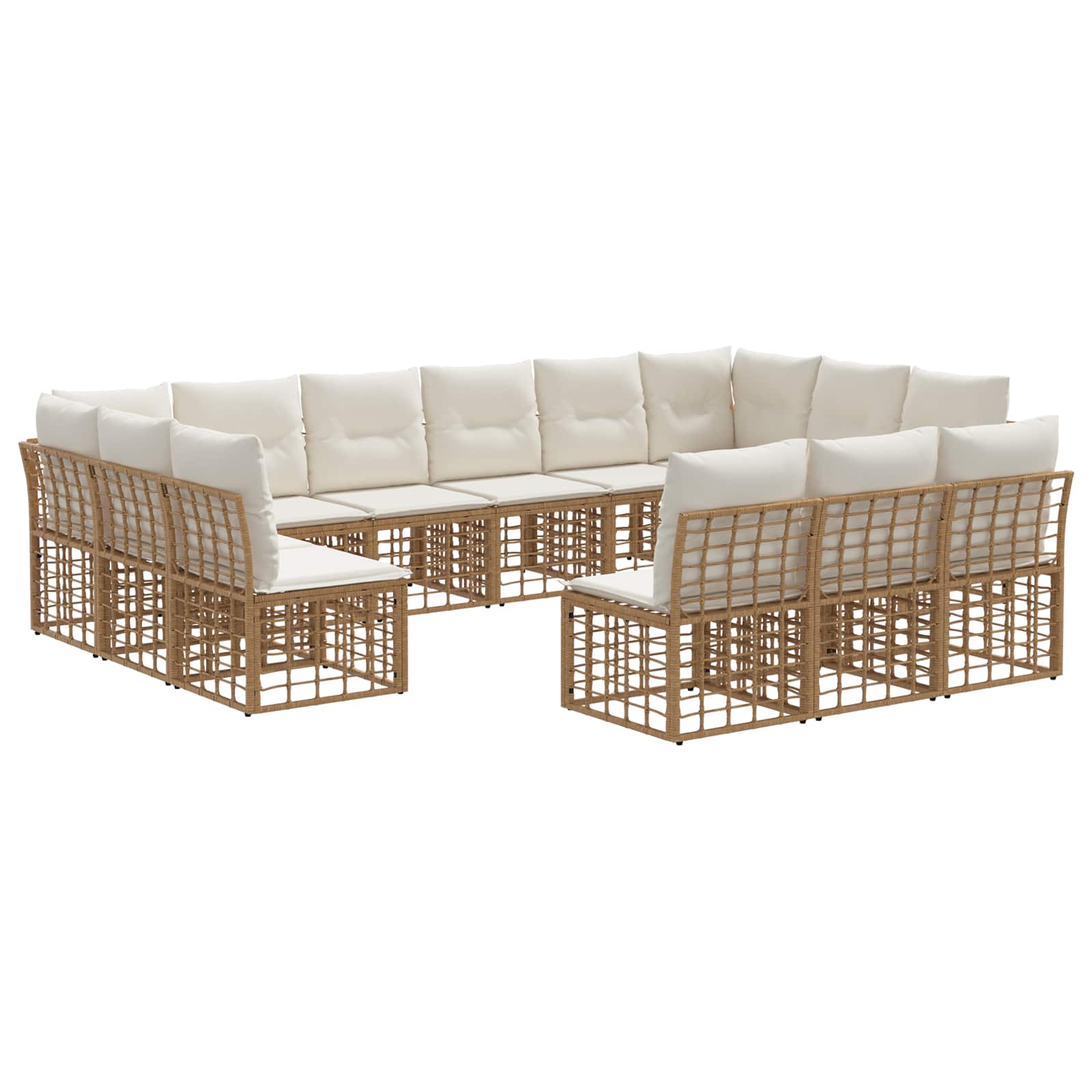 Maison Exclusive - Outdoor-sofagarnitur 13 Stk. 13-sitzer Natur U