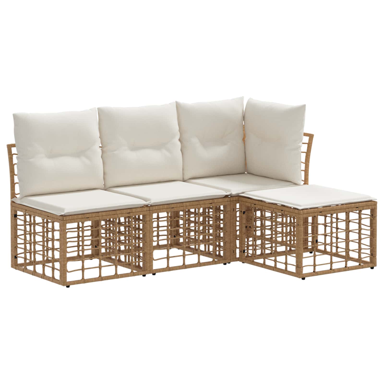 Maison Exclusive - Outdoor-sofagarnitur 4-sitzer Natur Polyester