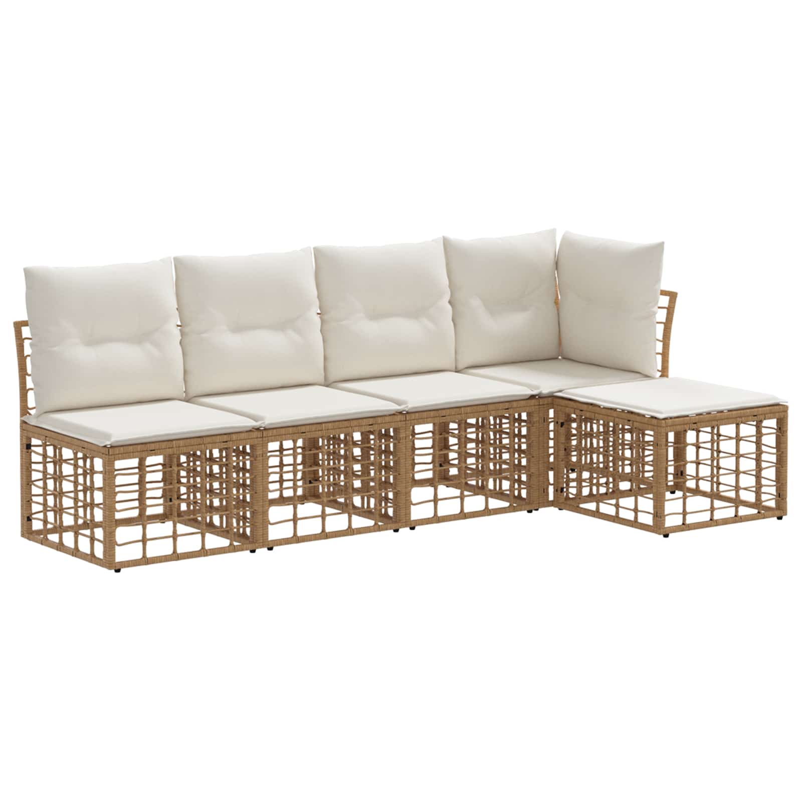 Maison Exclusive - Outdoor-sofagarnitur 5 Stk. 5-sitzer Natur Pol