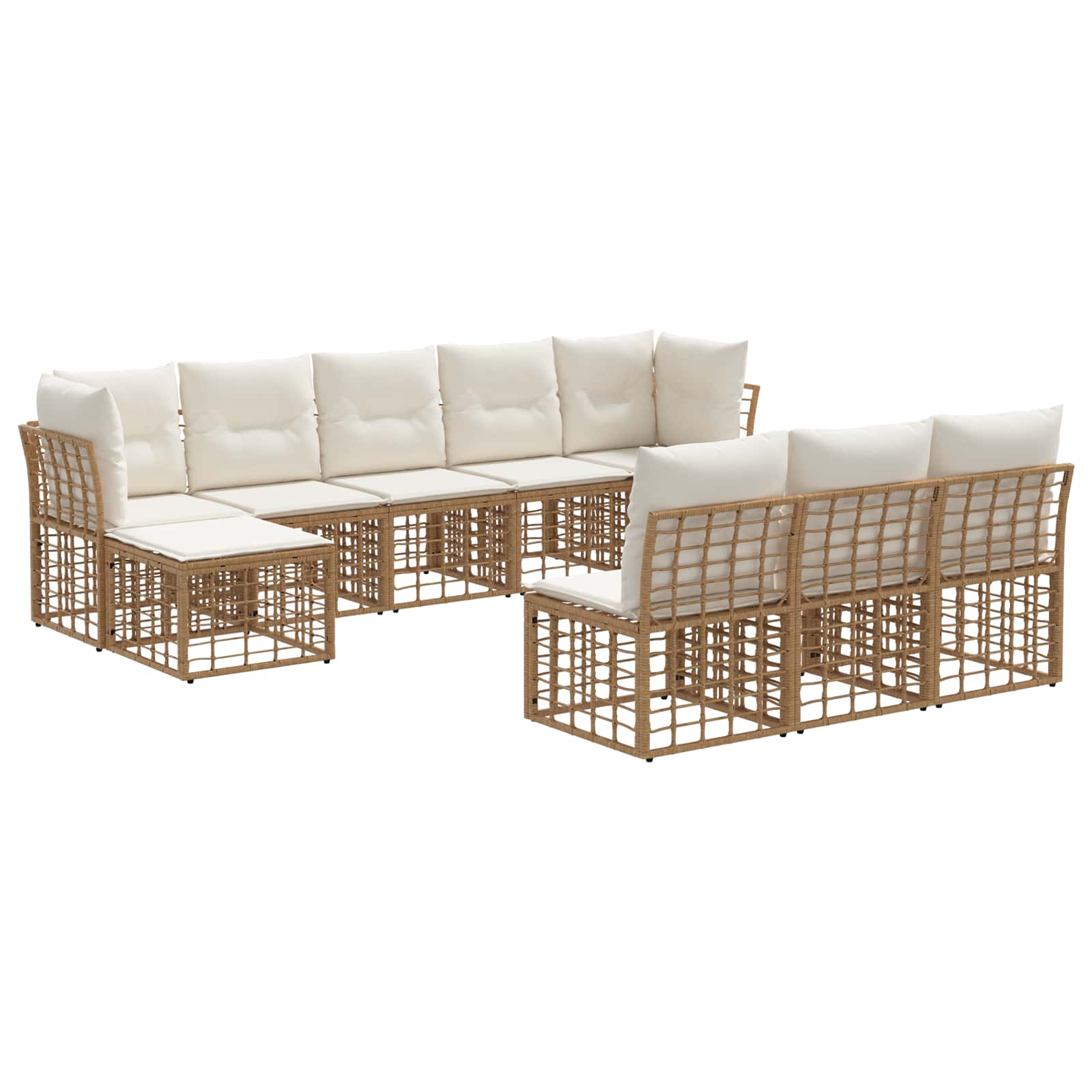 Maison Exclusive - Outdoor-sofagarnitur 9 Stk. 10-sitzer Natur Un
