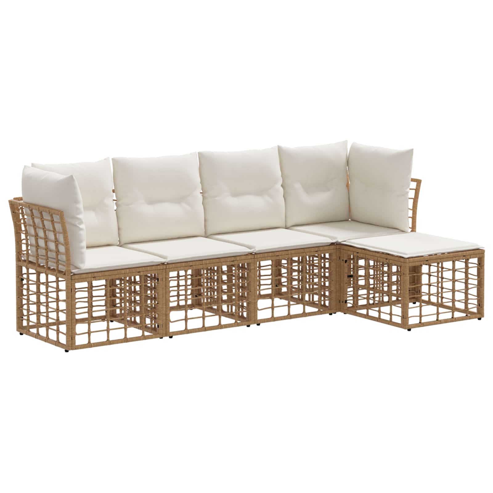Maison Exclusive - Outdoor-sofagarnitur 5-sitzer Natur Polyester