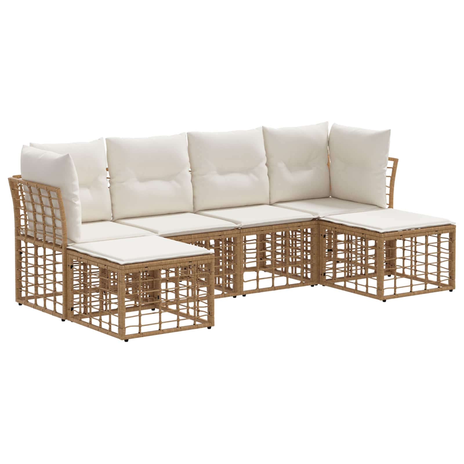 Maison Exclusive - Outdoor-sofagarnitur 6-sitzer Natur Polyester