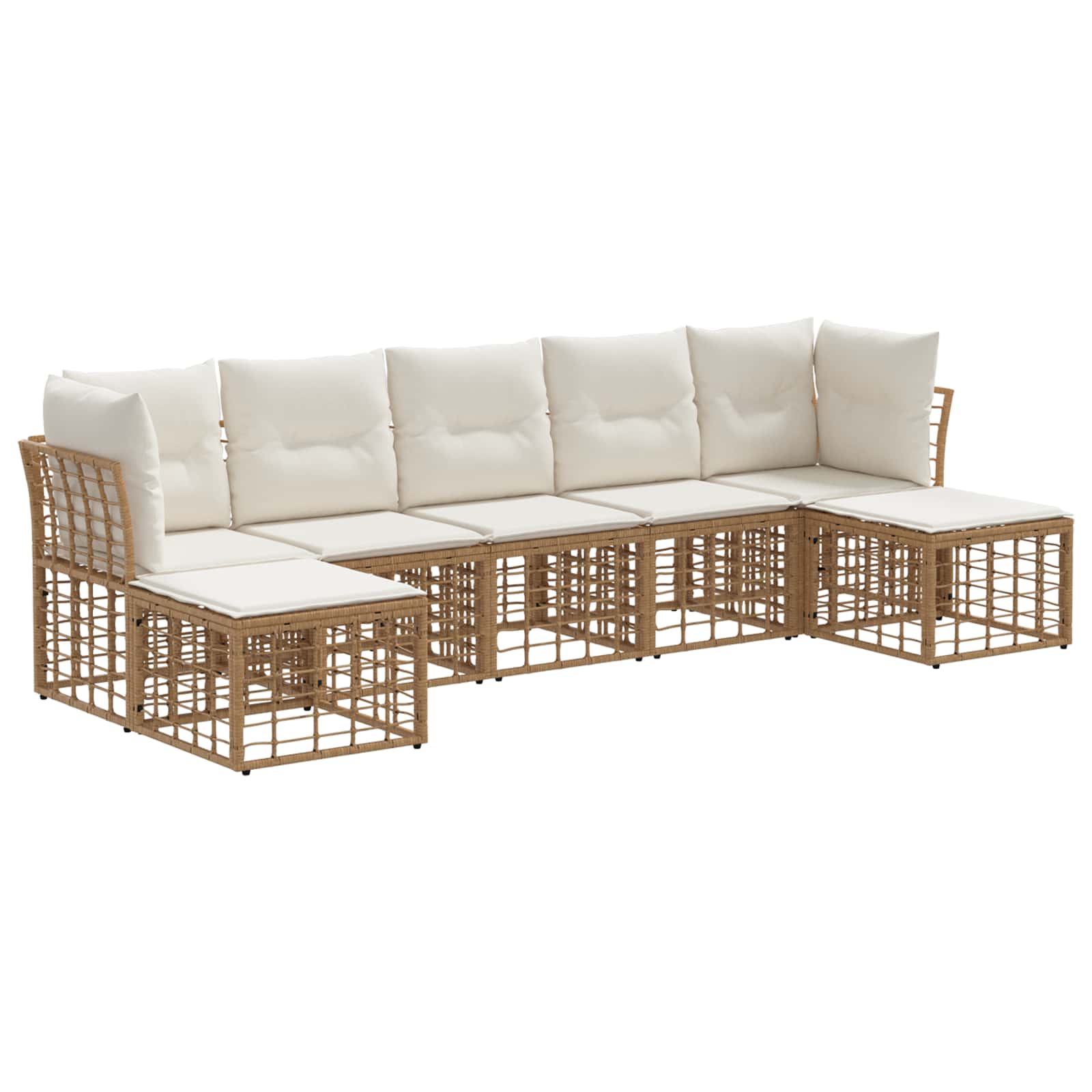 Maison Exclusive - Outdoor-sofagarnitur 7 Stk. 7-sitzer Natur Pol