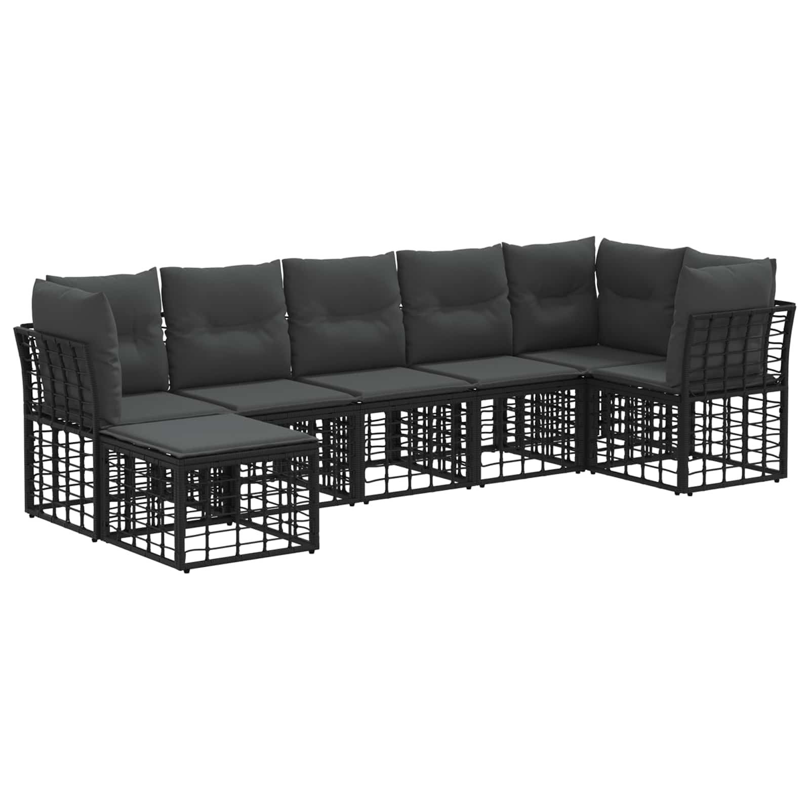 Maison Exclusive - Outdoor-sofagarnitur 7 Stk. 7-sitzer Schwarz P