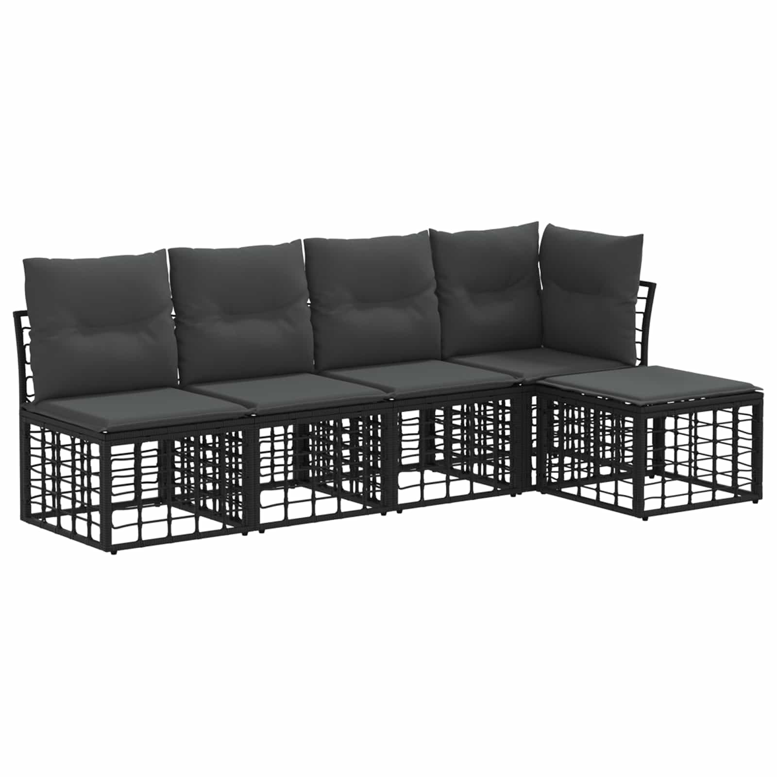Maison Exclusive - Outdoor-sofagarnitur 5 Stk. 5-sitzer Schwarz P