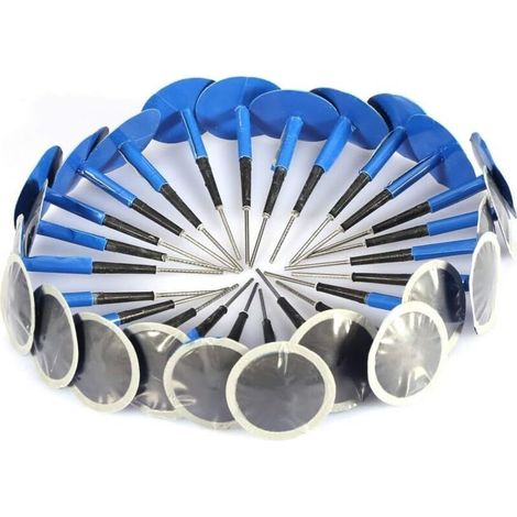 Kit De Réparation De Pneu Tubeless 24 Pièces – Caoutchouc Haute Qualité – Clous En Acier Inclus – Étanchéité Durable Pour Voitures Et Motos