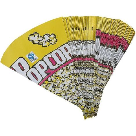 Lot De 100 Sacs À Popcorn En Papier De Qualité Alimentaire – Taille S 16x21cm – Pour Événements Et Cinémas – Solution Esthétique Et Pratique - 100 X