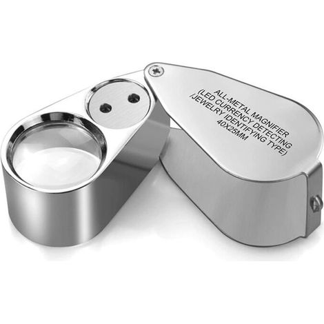 Bijoutier Loupe 40x En Métal Fabriqué Led Uv Loupe Pliante Identification De Monnaie Identification De Bijoux