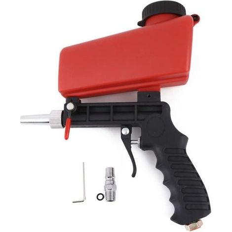 Sableuse Pneumatique Portable – Pistolet À Sableuse Professionnel – Débit Ajustable – Pour Enlever Peinture Et Rouille – Buse En Alliage D'Aluminium