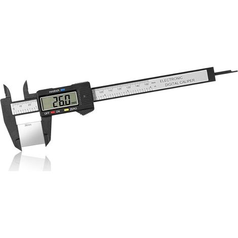 Pied À Coulisse Numérique , Pied À Coulisse Numérique 150 Mm/6 Pouces, Outil De Mesure Électronique Avec Grand Écran Lcd Pour Les Mesures Externes, Internes, De Profondeur Et De Pas