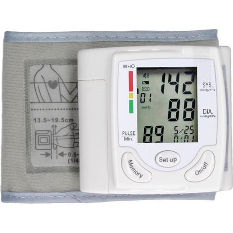 Tensiomètre Au Poignet, Brassard Réglable Avec Écran Lcd, Sphygmomanomètre Numérique, Machine Pour La Maison Et Les Voyages
