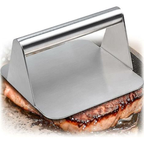 Meat Press, Stainless Steel Minced Steaks, Grill Press, Burger Smasher With Handle