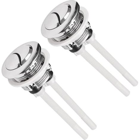 2x Boutons Chasse D'Eau Universels 38mm, Leviers De Toilettes, Bouton Chasse Eau De Toilettes, Bouton Poussoir De Chasse D'Eau De Toilettes À Double Poussoir Pour Chasse D'Eau