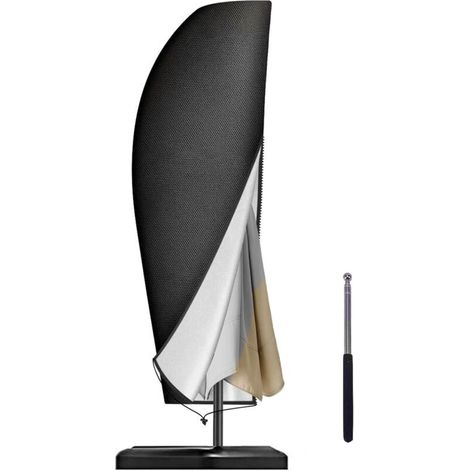 Housse De Parasol Déporté En Tissu Oxford Imperméable – Résistante Aux Déchirures – Tige Télescopique Pour Installation Facile – Dimensions 265x40/70/50 Cm