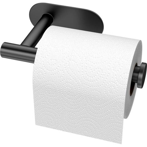 Porte-papier Toilette Mural En Acier Inoxydable 304 – Auto-adhésif Sans Perçage – Couleur Noire – Installation Rapide Et Facile