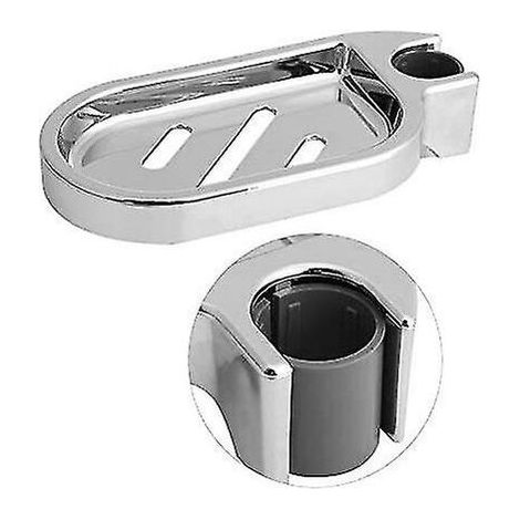 Porte-savon Réglable Pour Barre De Douche – Matériau Abs Chromé – Dimensions 17 X 8,5 Cm – Installation Facile Sur Tringle De Douche