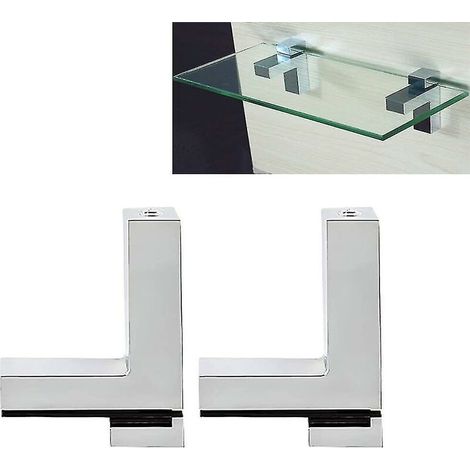 Adjustable Wood/glass Shelf Bracket, Zinc Alloy Polished Chrome Shelf Support Clip Angle, For 3-36mm Thick Shelves, Wall Mounted Glass Support Clip Wo